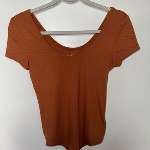 American Eagle Outfitters Rust Ribbed Tee